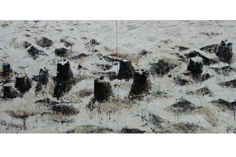 Philippe Cognee, Sandcastles 3
2012, Wax on canvas