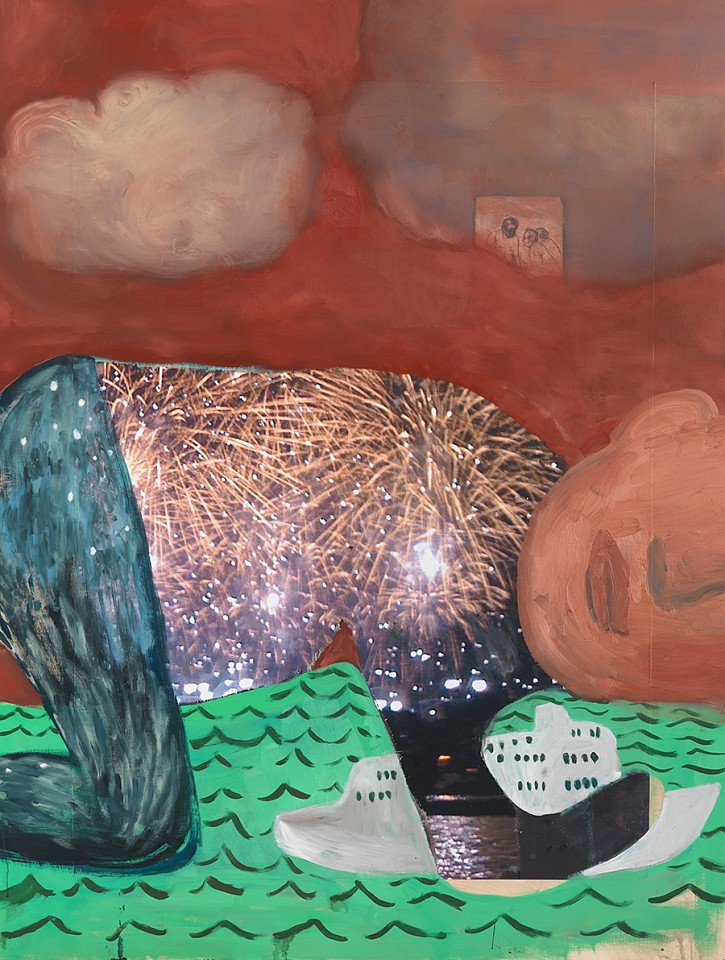 Michele Bubacco, In the ass of the whale
2020, Oil and printed poster on wood