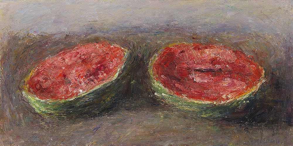 Daniel Enkaoua, La pastèque ouverte
2020, Oil on canvas