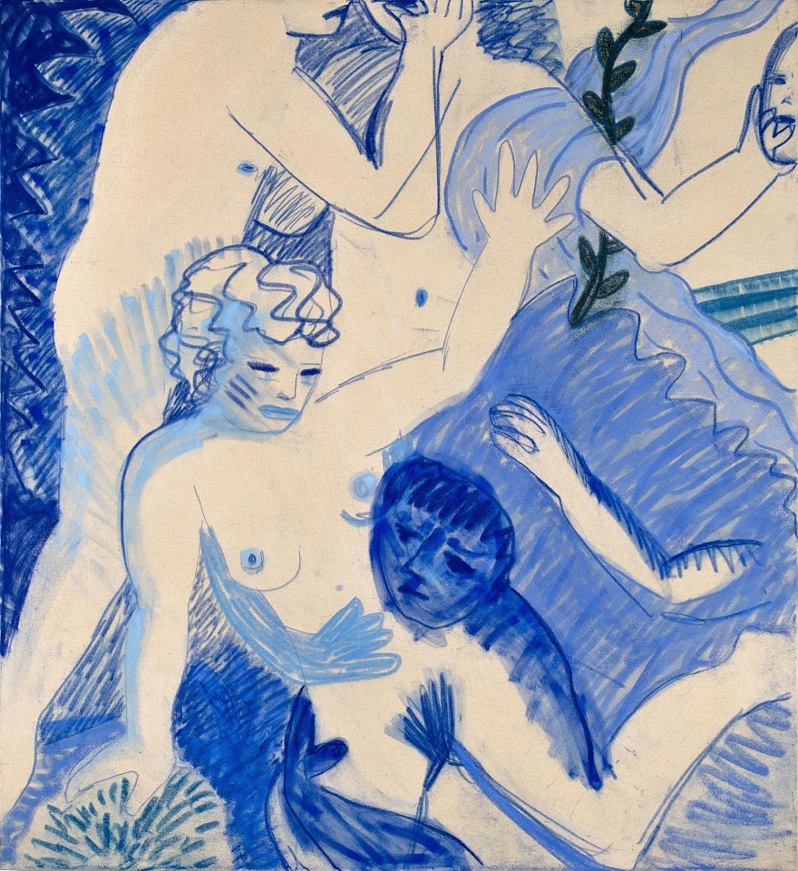 Sara Benninga, Blue Bushes
2023, Acrylic, dry pastel on canvas