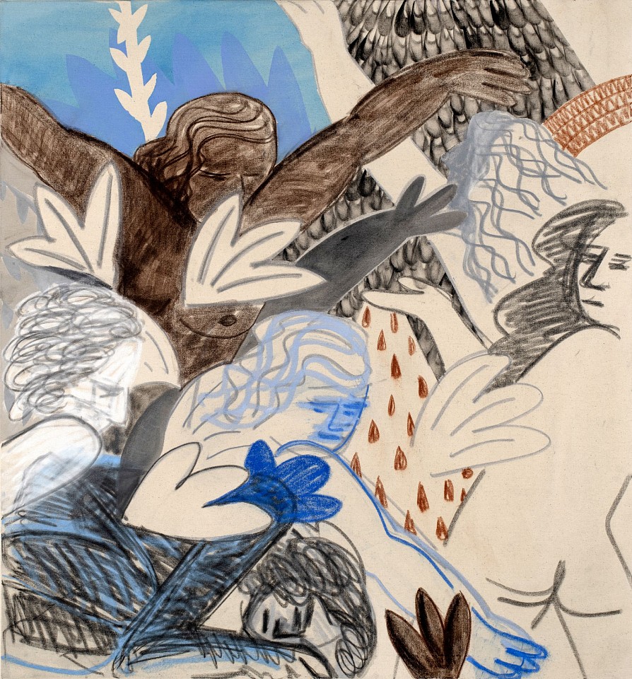Sara Benninga, In the Bushes 2
2023, Acrylic, dry pastel on canvas