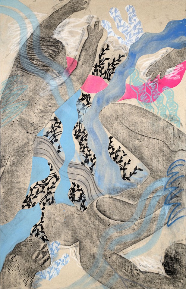 Sara Benninga, Swimmers 2
2023, Charcoal, dry pastel, graphite, acrylic on canvas