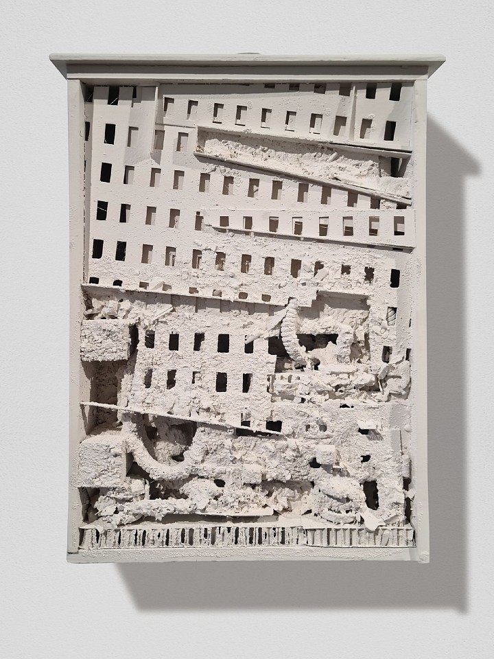 Amir Tomashov, Contingency plan 11
2024, Cardboard, wood, plaster snd synthetic paint in a wood drawer