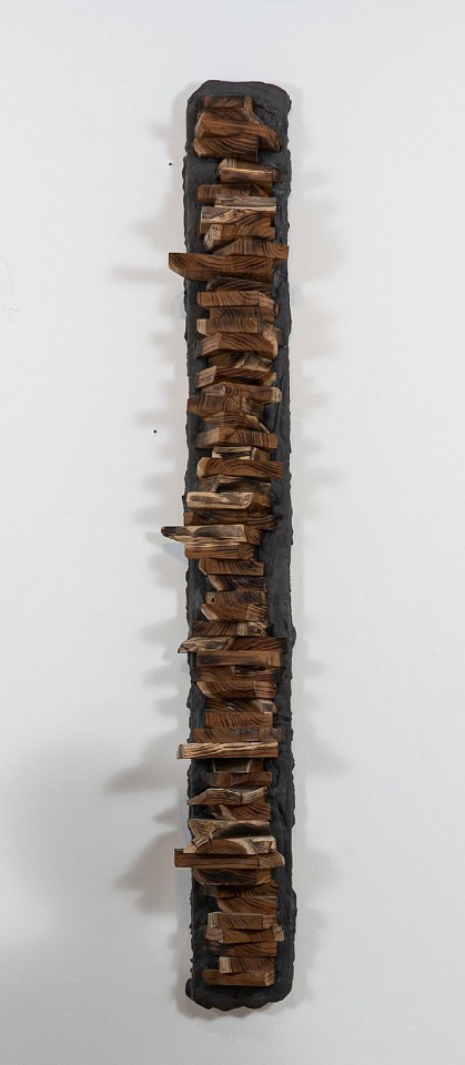 Yarin Didi, Noir
2024, Shaped cutting in local mulberry wood, burning, natural oil finish, and casting of tinted polymer concrete